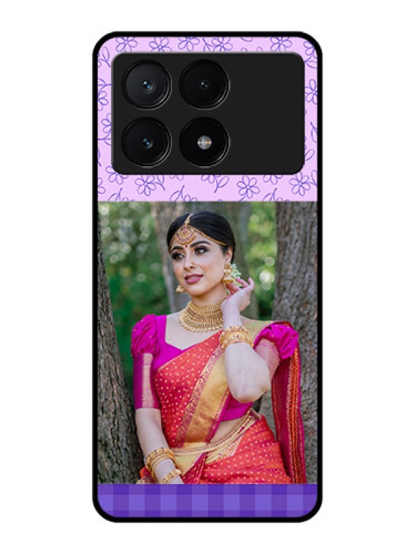 Custom Poco X6 Pro 5G Custom Glass Phone Case - Purple Floral Design