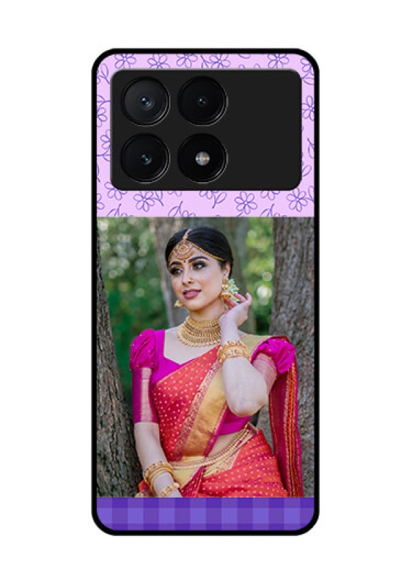 Poco X6 Pro 5G Custom Glass Phone Case - Purple Floral Design