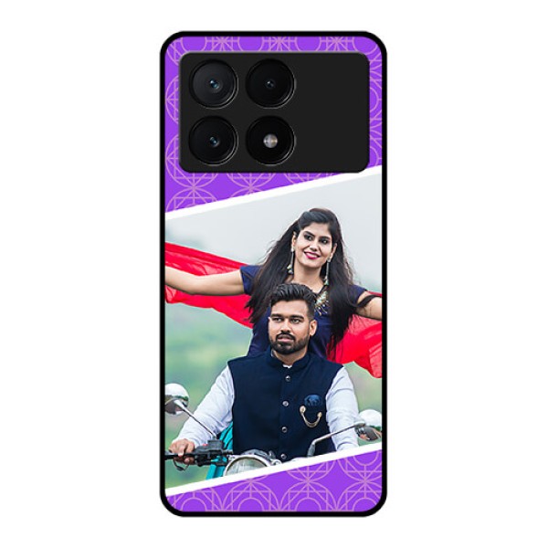 Poco X6 Pro 5G Custom Glass Phone Case - Violet Color Pattern Design