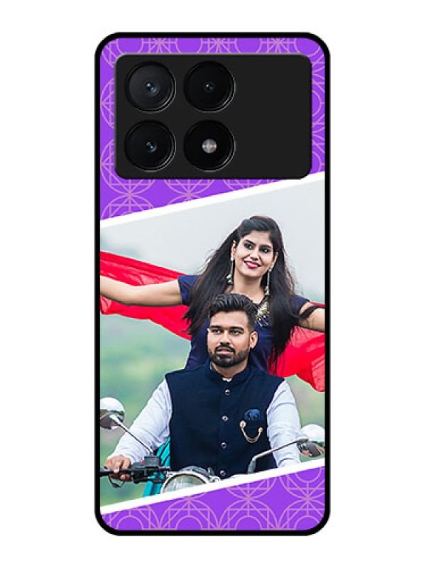 Custom Poco X6 Pro 5G Custom Glass Phone Case - Violet Color Pattern Design