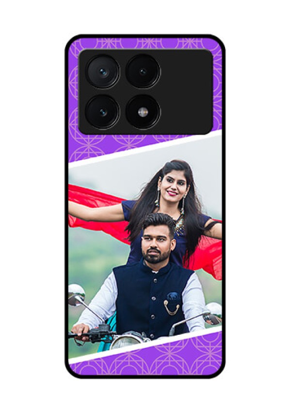 Poco X6 Pro 5G Custom Glass Phone Case - Violet Color Pattern Design