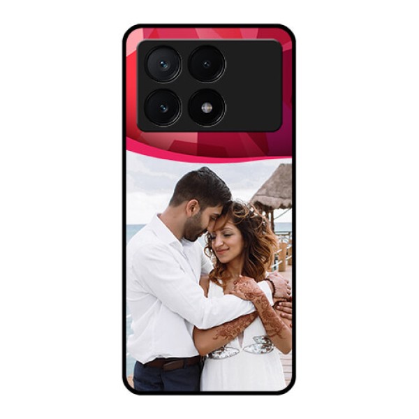 Poco X6 Pro 5G Custom Glass Phone Case - Red Abstract Design