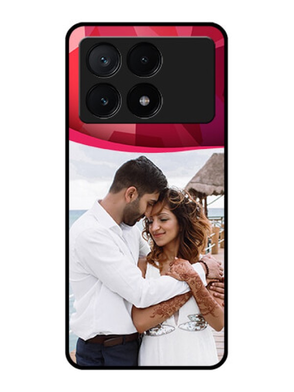 Custom Poco X6 Pro 5G Custom Glass Phone Case - Red Abstract Design