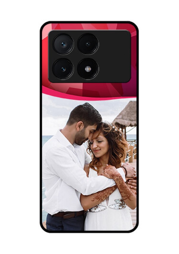 Poco X6 Pro 5G Custom Glass Phone Case - Red Abstract Design