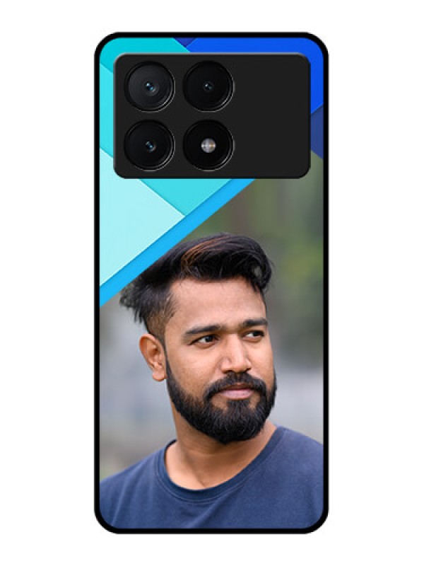 Custom Poco X6 Pro 5G Custom Glass Phone Case - Blue Pattern Design