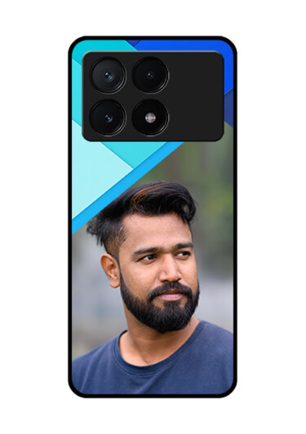 Poco X6 Pro 5G Custom Glass Phone Case - Blue Pattern Design