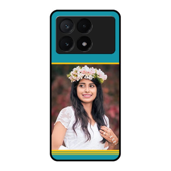 Poco X6 Pro 5G Custom Glass Phone Case - Yellow & Blue Design