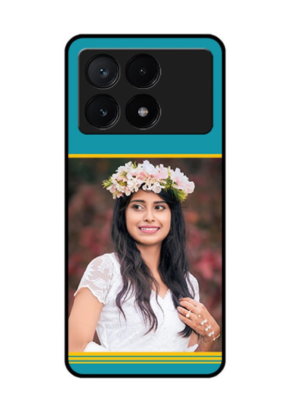 Poco X6 Pro 5G Custom Glass Phone Case - Yellow & Blue Design