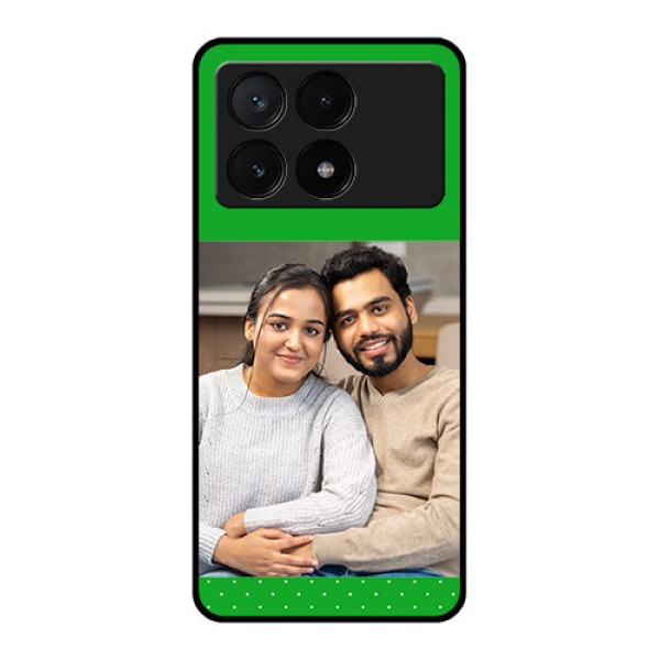 Poco X6 Pro 5G Custom Glass Phone Case - Green Pattern Design