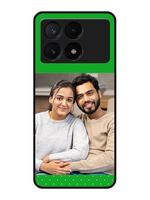 Custom Poco X6 Pro 5G Custom Glass Phone Case - Green Pattern Design