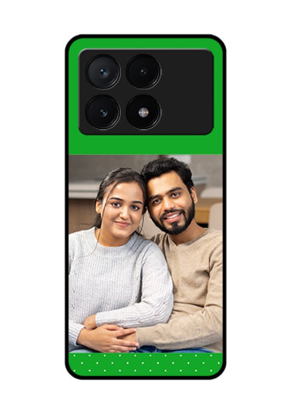 Poco X6 Pro 5G Custom Glass Phone Case - Green Pattern Design
