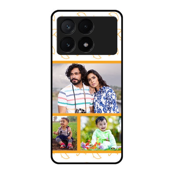 Poco X6 Pro 5G Custom Glass Phone Case - Yellow Pattern Design