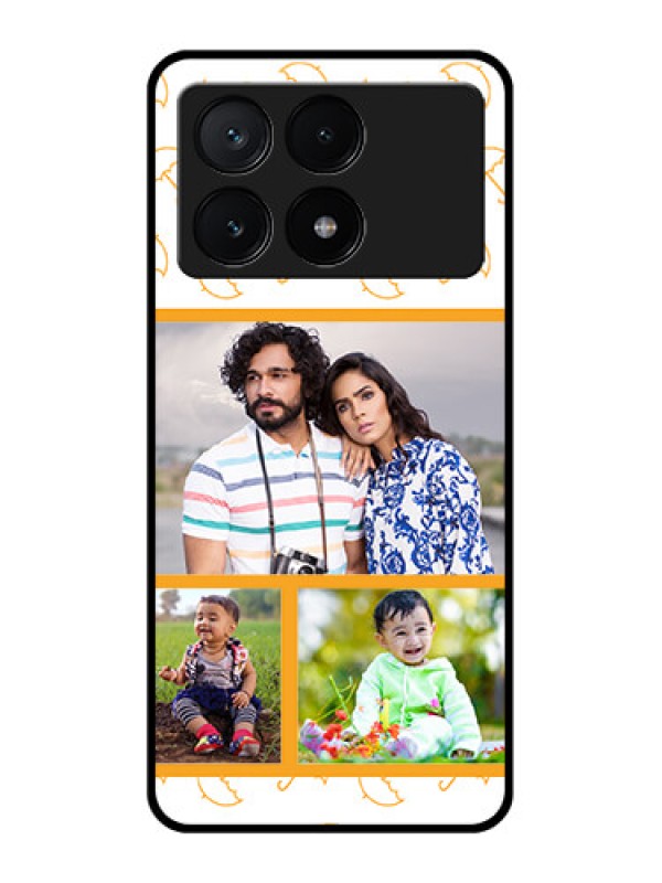 Custom Poco X6 Pro 5G Custom Glass Phone Case - Yellow Pattern Design