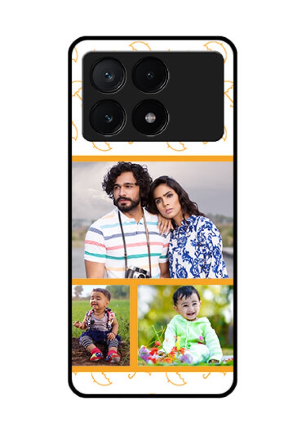 Poco X6 Pro 5G Custom Glass Phone Case - Yellow Pattern Design