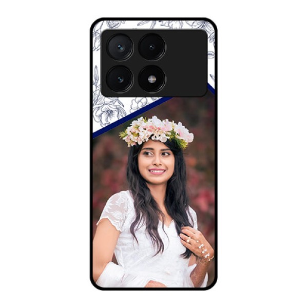 Poco X6 Pro 5G Custom Glass Phone Case - Classy Floral Design