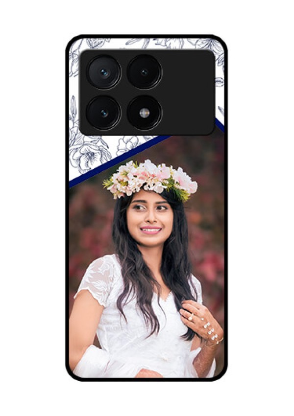 Poco X6 Pro 5G Custom Glass Phone Case - Classy Floral Design