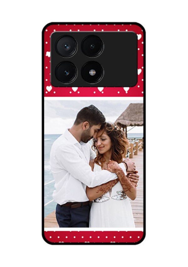 Poco X6 Pro 5G Custom Glass Phone Case - Hearts Mobile Case Design
