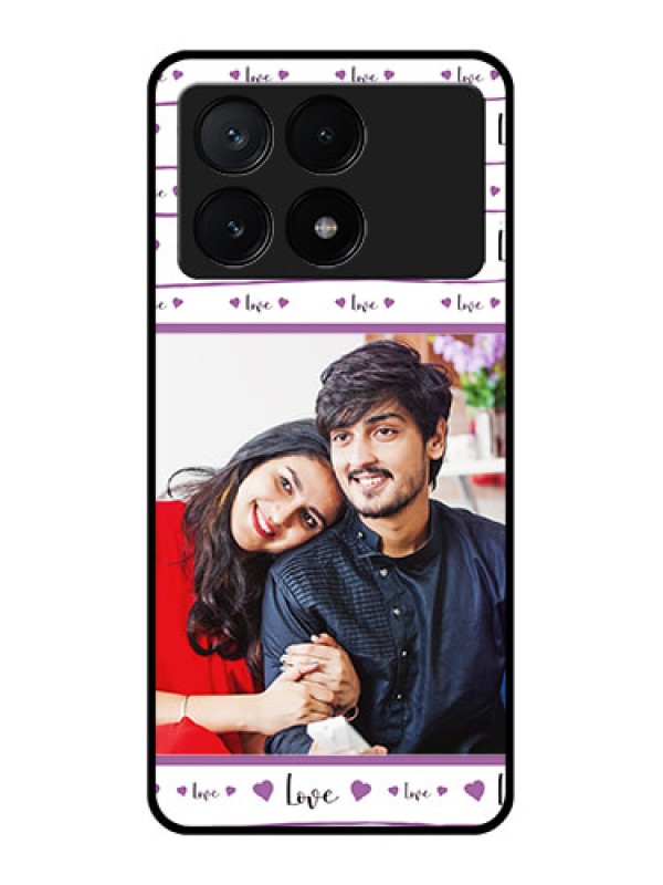 Custom Poco X6 Pro 5G Custom Glass Phone Case - Couples Heart Design