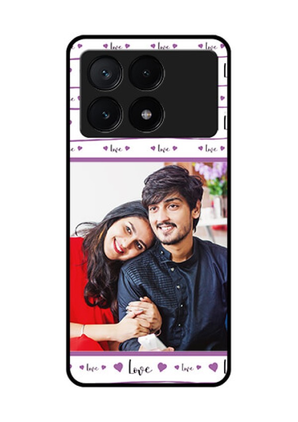 Poco X6 Pro 5G Custom Glass Phone Case - Couples Heart Design
