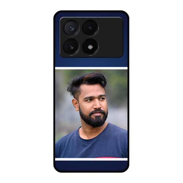 Poco X6 Pro 5G Custom Glass Phone Case - Simple Royal Blue Design Poco X6 Pro 5G Custom Glass Phone Case - Simple Royal Blue Design