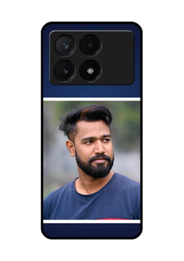 Poco X6 Pro 5G Custom Glass Phone Case - Simple Royal Blue Design