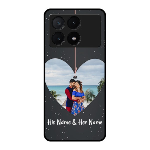 Poco X6 Pro 5G Custom Glass Phone Case - Hanging Heart Design