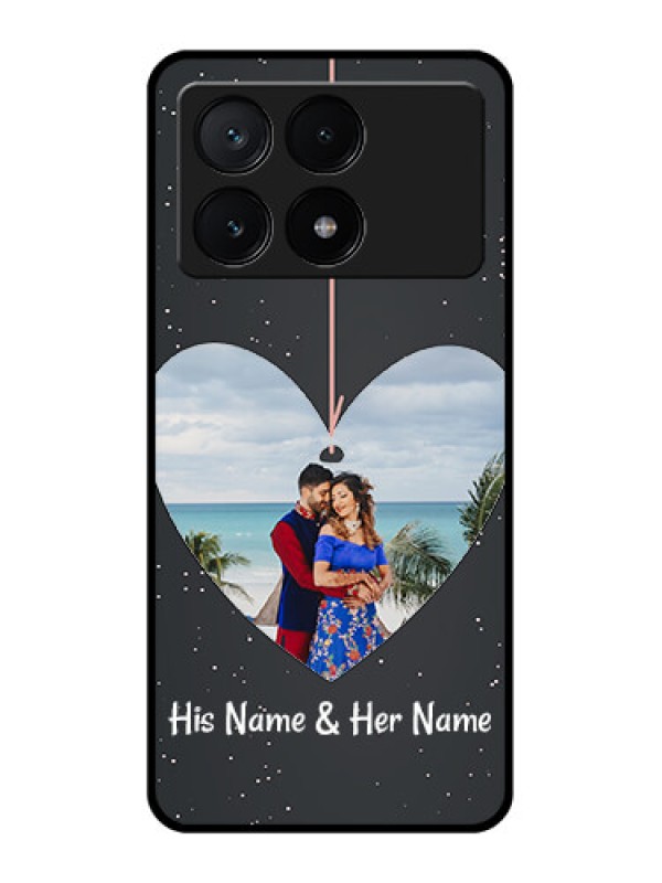 Custom Poco X6 Pro 5G Custom Glass Phone Case - Hanging Heart Design