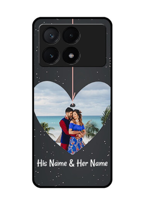 Poco X6 Pro 5G Custom Glass Phone Case - Hanging Heart Design