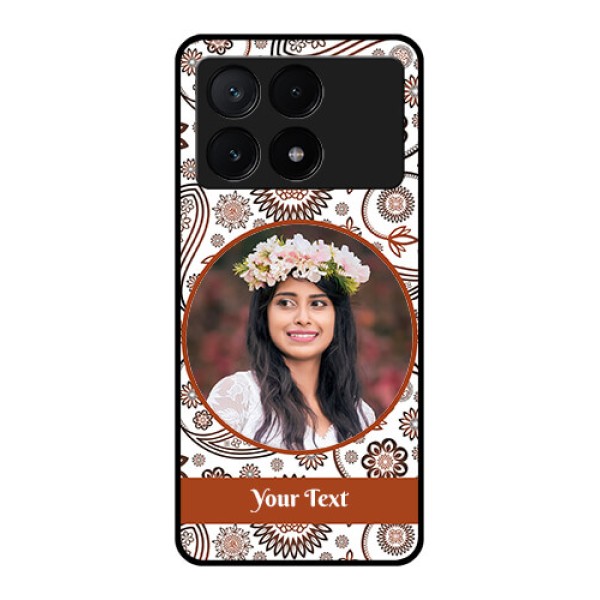 Poco X6 Pro 5G Custom Glass Phone Case - Abstract Flower Design