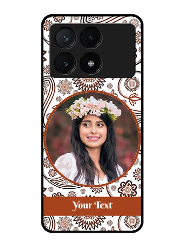 Custom Poco X6 Pro 5G Custom Glass Phone Case - Abstract Flower Design