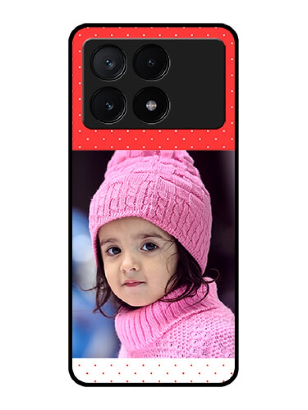 Custom Poco X6 Pro 5G Custom Glass Phone Case - Red Pattern Design