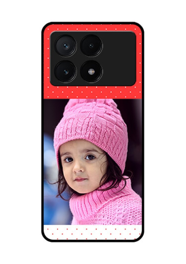 Poco X6 Pro 5G Custom Glass Phone Case - Red Pattern Design