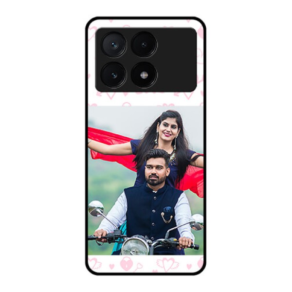 Poco X6 Pro 5G Custom Glass Phone Case - Pink Flying Heart Design Poco X6 Pro 5G Custom Glass Phone Case - Pink Flying Heart Design