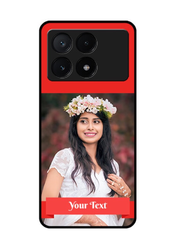 Poco X6 Pro 5G Custom Glass Phone Case - Simple Red Color Design