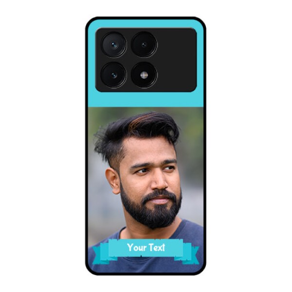 Poco X6 Pro 5G Custom Glass Phone Case - Blue Color Design Poco X6 Pro 5G Custom Glass Phone Case - Blue Color Design