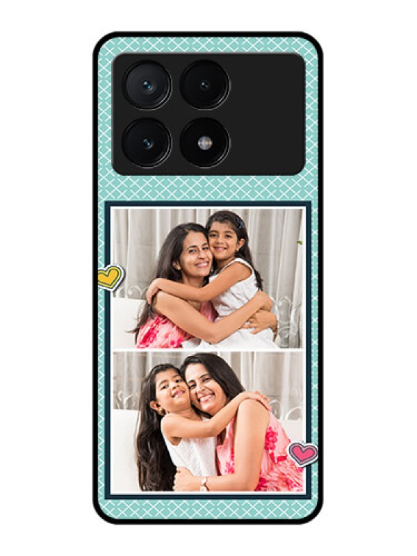 Custom Poco X6 Pro 5G Custom Glass Phone Case - 2 Image Holder With Pattern Design