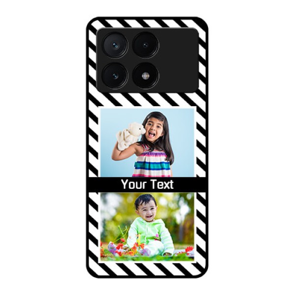 Poco X6 Pro 5G Custom Glass Phone Case - Black And White Stripes Design Poco X6 Pro 5G Custom Glass Phone Case - Black And White Stripes Design