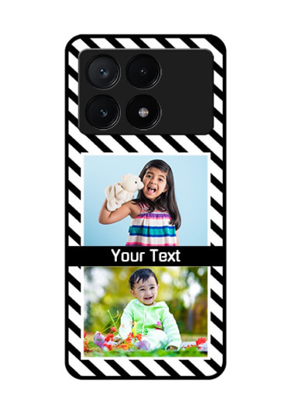 Poco X6 Pro 5G Custom Glass Phone Case - Black And White Stripes Design