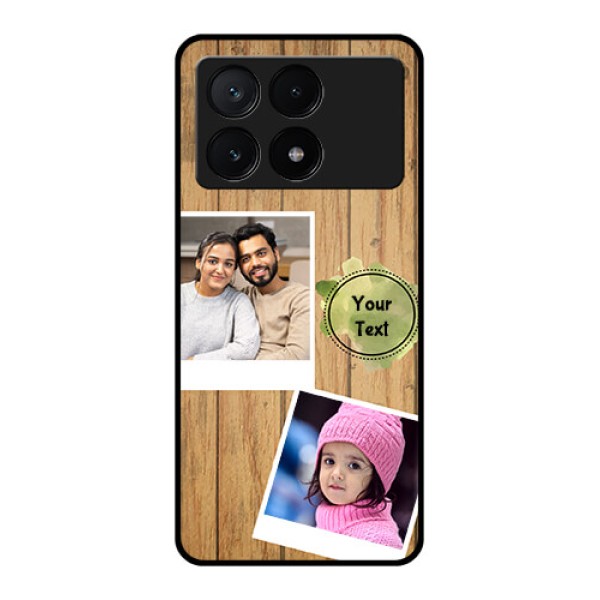 Poco X6 Pro 5G Custom Glass Phone Case - Wooden Texture Design