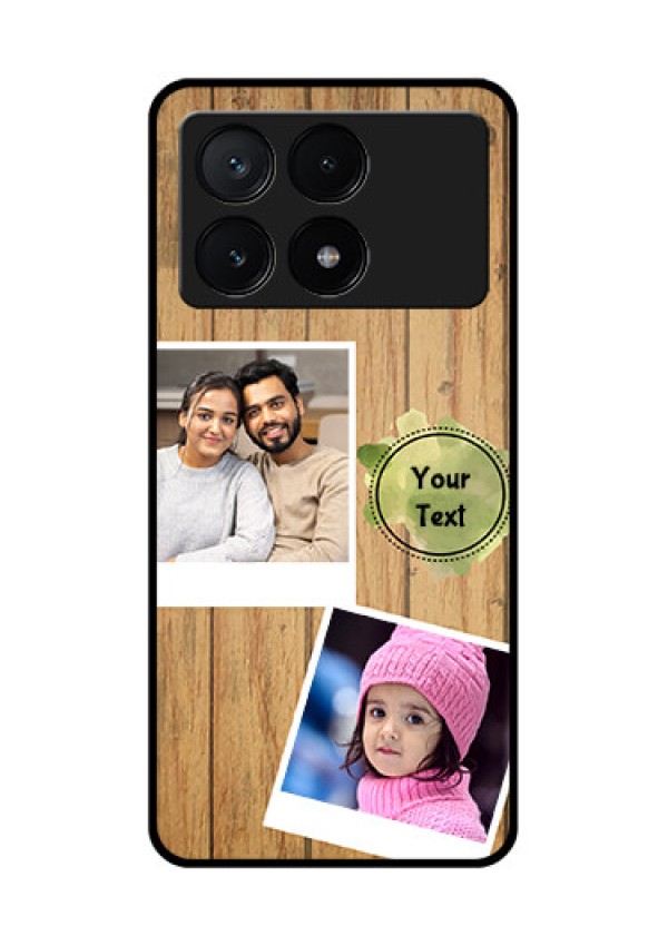 Poco X6 Pro 5G Custom Glass Phone Case - Wooden Texture Design