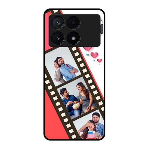 Poco X6 Pro 5G Custom Glass Phone Case - 3 Image Holder With Film Reel Poco X6 Pro 5G Custom Glass Phone Case - 3 Image Holder With Film Reel