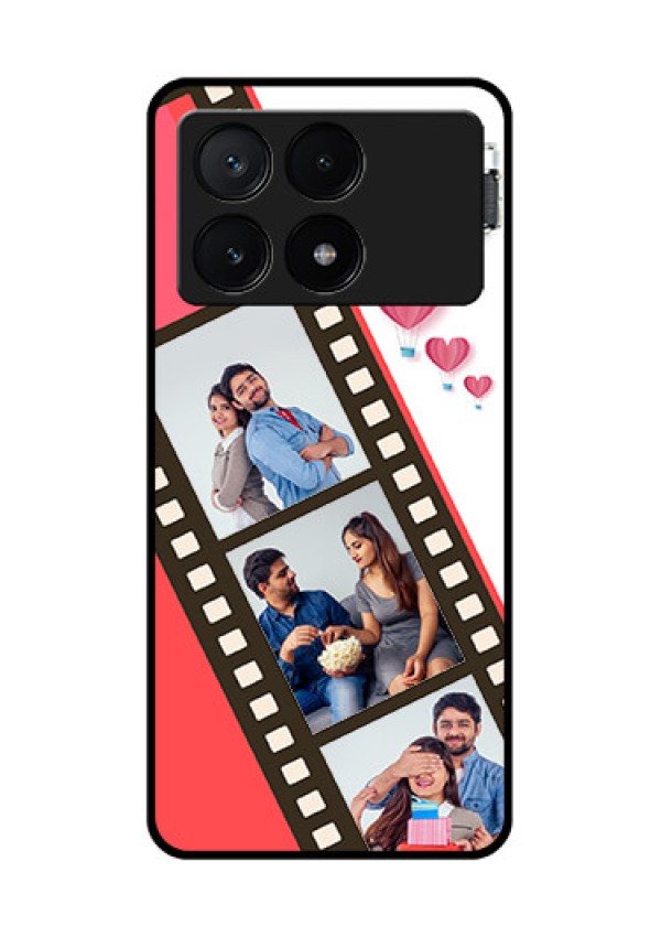 Poco X6 Pro 5G Custom Glass Phone Case - 3 Image Holder With Film Reel