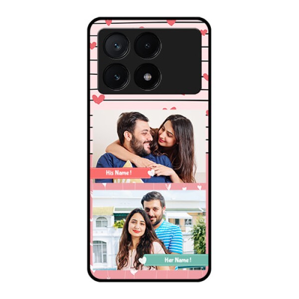 Poco X6 Pro 5G Custom Glass Phone Case - Photo With Heart Design