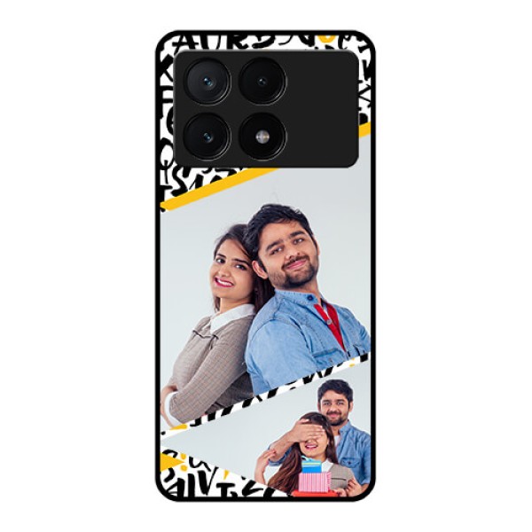 Poco X6 Pro 5G Custom Glass Phone Case - Letters Pattern Design