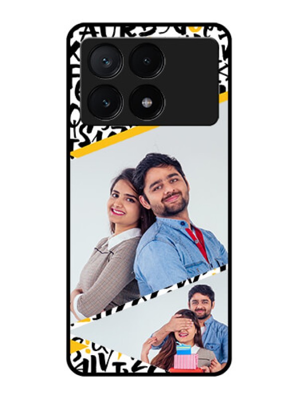 Custom Poco X6 Pro 5G Custom Glass Phone Case - Letters Pattern Design