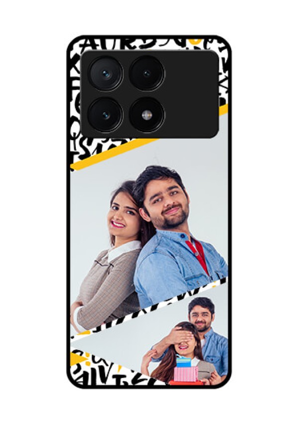 Poco X6 Pro 5G Custom Glass Phone Case - Letters Pattern Design