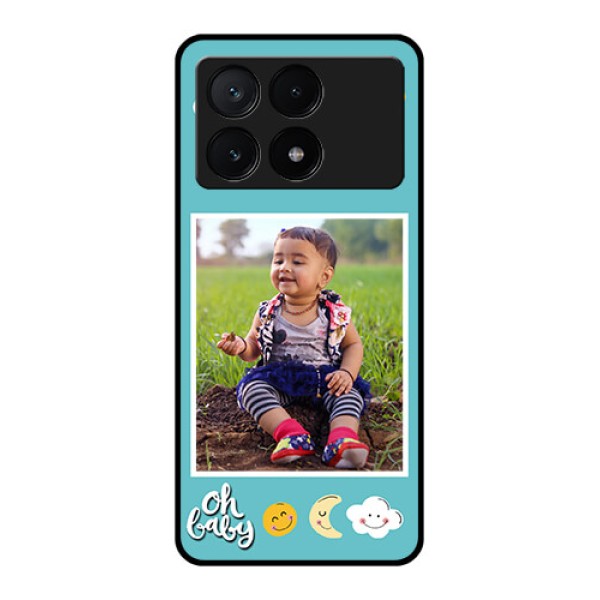 Poco X6 Pro 5G Custom Glass Phone Case - Smiley Kids Stars Design