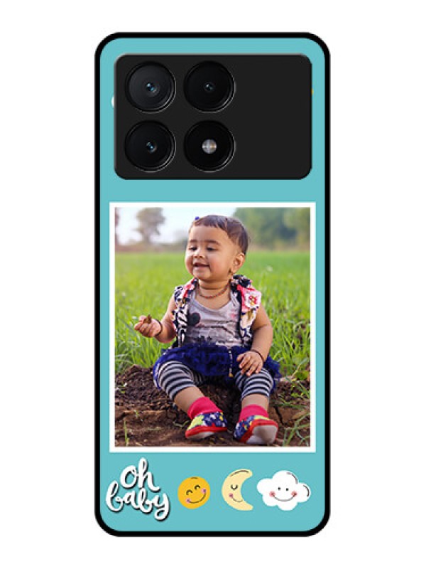 Custom Poco X6 Pro 5G Custom Glass Phone Case - Smiley Kids Stars Design
