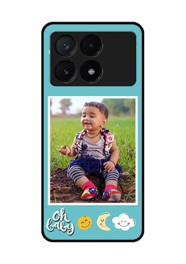 Poco X6 Pro 5G Custom Glass Phone Case - Smiley Kids Stars Design