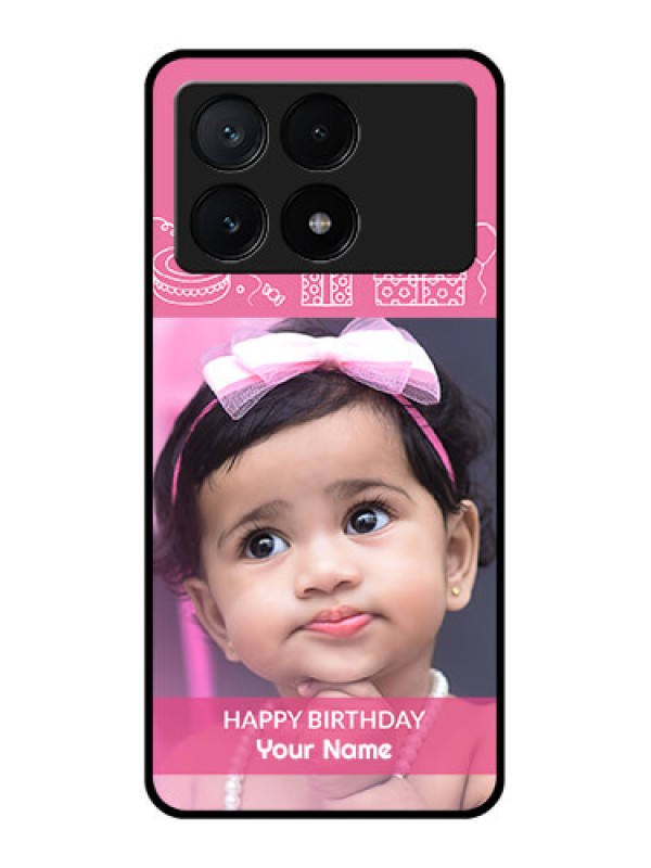 Custom Poco X6 Pro 5G Custom Glass Phone Case - With Birthday Line Art Design